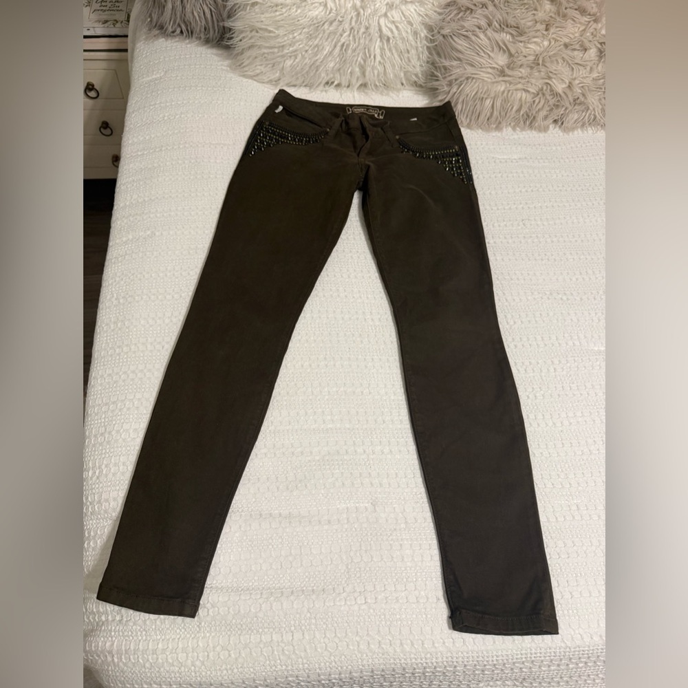 Robin's Jean Olive Pants with Winged Patch